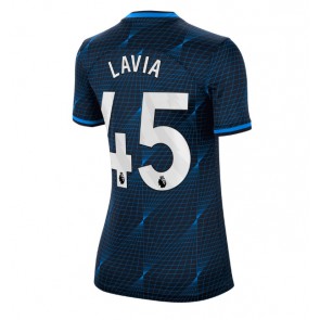 Chelsea Romeo Lavia #45 Koszulka Wyjazdowych Kobiety 2023-24 Krótki Rękaw
